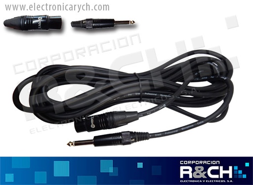 [VZ-M17D] VZ-M17D Extension Jack Canon XLR a Plug 1/4 Mono 20 pies 6m
