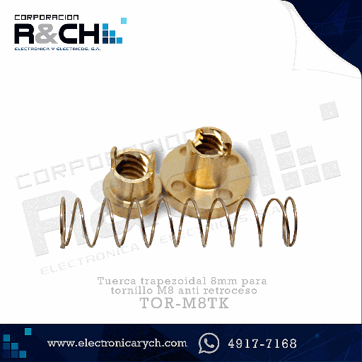 [TOR-M8TK] TOR-M8TK tuerca trapezoidal 8mm para tornillo M8 anti retroceso