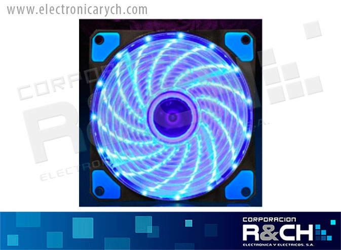 FA-65B ventilador 12VCD 120x120x25mm con LED azul plastico