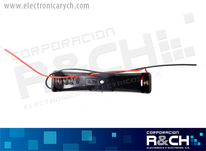 PR-186501C porta bateria 1x18650 con cables