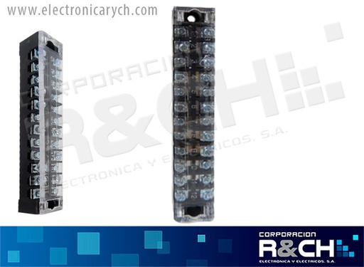 [TB-1512L] TB-1512L Terminal Negra 12 vias 24 Tornillos 15A 600V