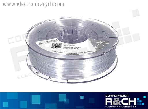 [FE-0NT0A] FE-0NT0A Filamento 1.75mm 750g natural co-polyester Temperature+ INNOVATEFIL
