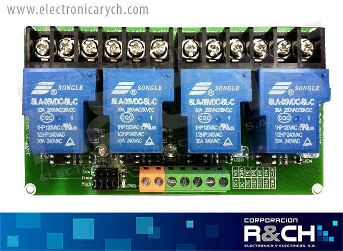 RL-4C-5/30 modulo relay 4 canales 30A