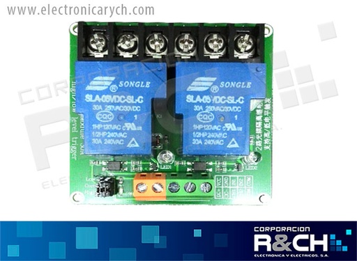 [RL-2C-5/30] RL-2C-5/30 Modulo Relay 2 Canales 5V 30A