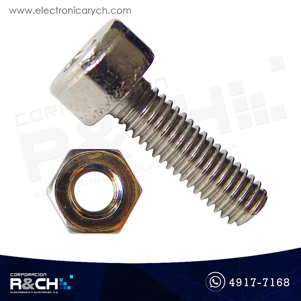 TOR-H210 Tornillo M2 x 10mm cabeza hexagonal con tuerca