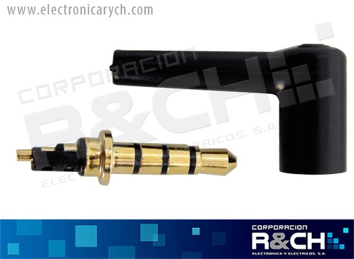 [PL-002A] PL-002A plug stereo 3.5mm 3 canales angular negro