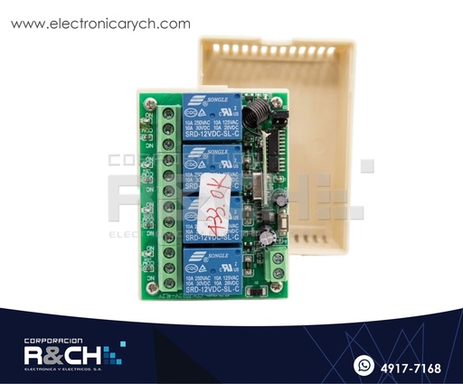 [MD-RL44RF] MD-RL44RF Modulo Relay RF Control Remoto 433Mhz 4 canales