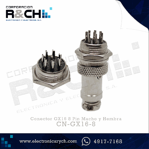 [CN-GX16-8] CN-GX16-8 Conector GX16 8 Pin Macho y Hembra