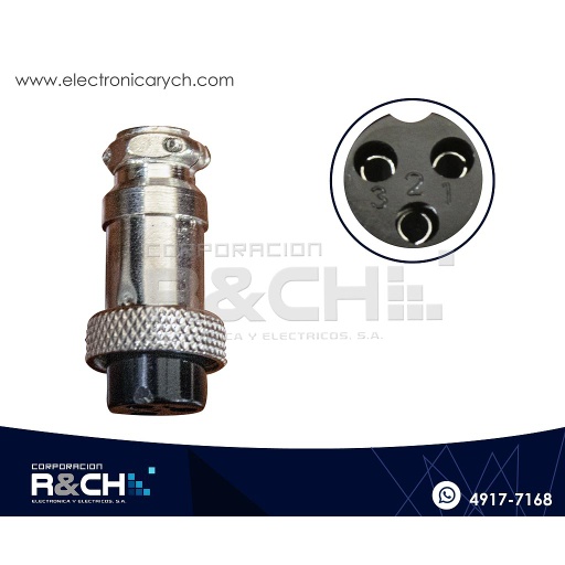 [CN-GX16-3] CN-GX16-3 Conector GX16 3 Pin Macho y Hembra