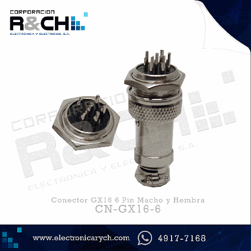 [CN-GX16-6] CN-GX16-6 Conector GX16 6 Pin Macho y Hembra