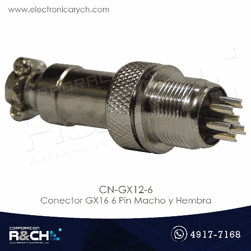 [CN-GX12-6] CN-GX12-6 Conector GX12 6 Pin Macho y Hembra