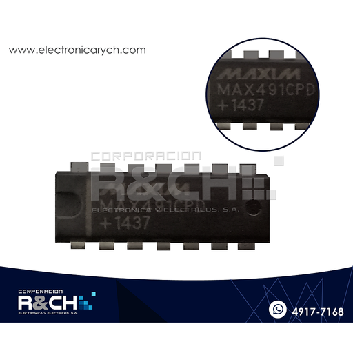 [MAX491CPD] MAX491CPD Transceiver velocidad de respuesta limitada RS-485/RS-422