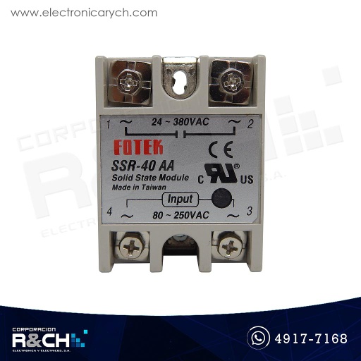 [RL-SSR40AA] RL-SSR40AA Relay de Estado Solido 40A 80-250VAC 24-380VAC