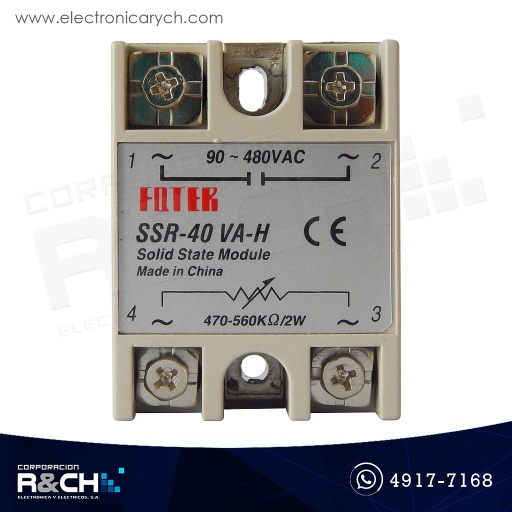 [RL-SSR40VA] RL-SSR40VA Relay de Estado Sólido 40A 470-560KΩ/2W 24-380VAC