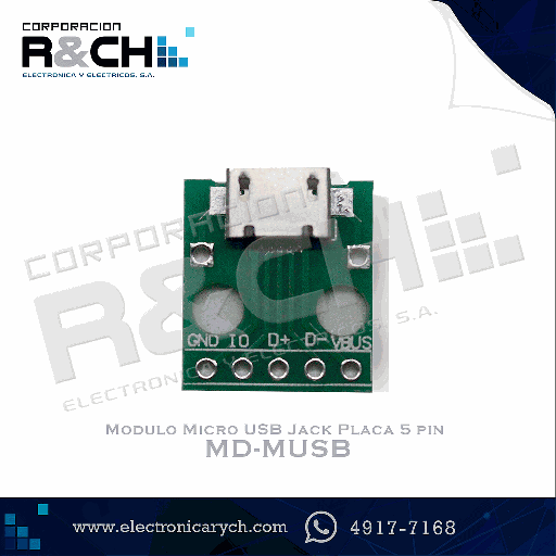 [MD-MUSB] MD-MUSB Modulo Micro USB  Jack Placa 5 pin 2.54mm