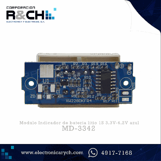[MD-3342] MD-3342 Modulo Indicador de bateria litio 1S 3.3V-4.2V azul