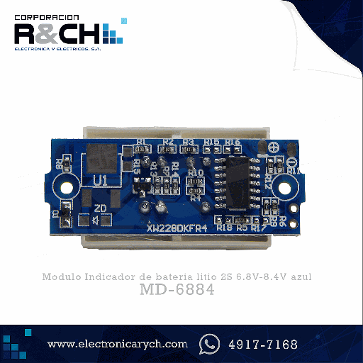 [MD-6884] MD-6884 Modulo Indicador de bateria litio 2S 6.8V-8.4V azul
