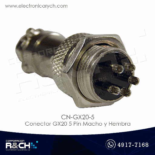 [CN-GX20-5] CN-GX20-5 Conector GX20 5 Pin Macho y Hembra