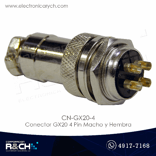 [CN-GX20-4] CN-GX20-4 Conector GX20 4 Pin Macho y Hembra