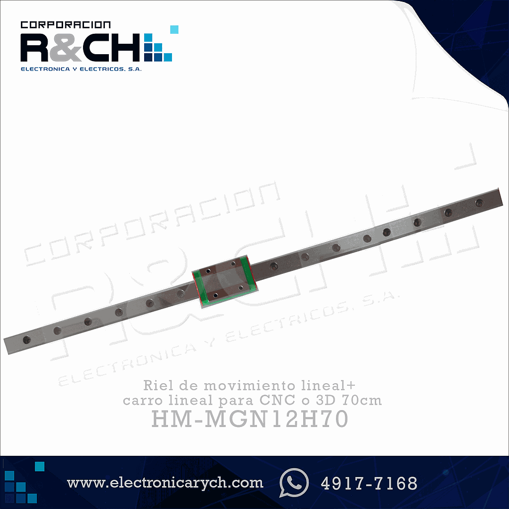 HM-MGN12H70 riel de movimiento lineal+ carro lineal para CNC o 3D 70cm