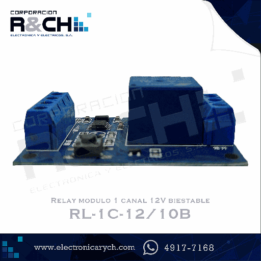 [RL-1C-12/10B] RL-1C-12/10B Relay modulo 1 canal 12V biestable
