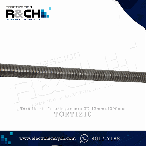 [TORT1210] TORT1210 tornillo sin fin p/impresora 3D 12mmx1000mm