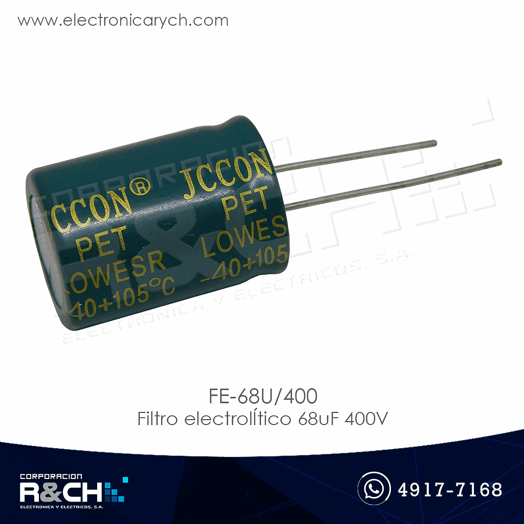 FE-68U/400 Filtro electrolitico 68uF 400V