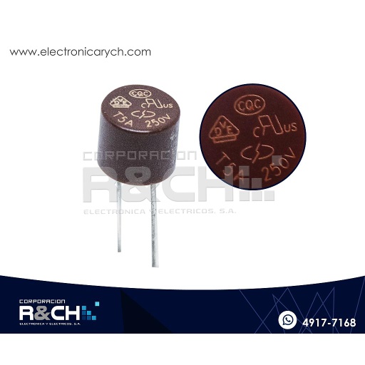 [FE-T5A] FE-T5A Fusible Cilindrico T5A 250V Para LCD