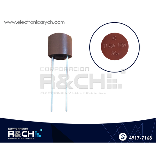 [FE-T1.25A] FE-T1.25A fusible cilindrico T1.25A 250V para LCD