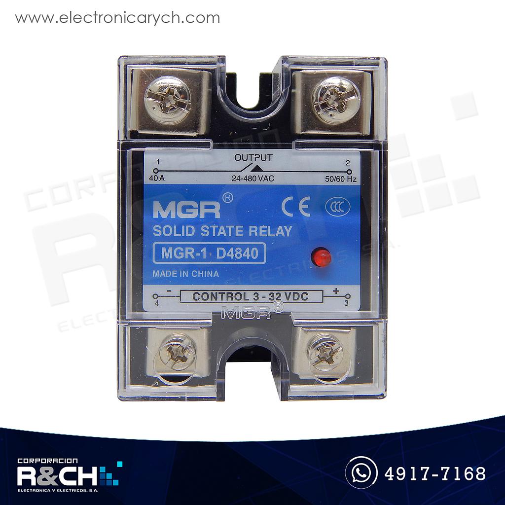 RL-D4840 Relay de estado solido 40A 3-32VDC 24-480VAC MGR-1 D4840
