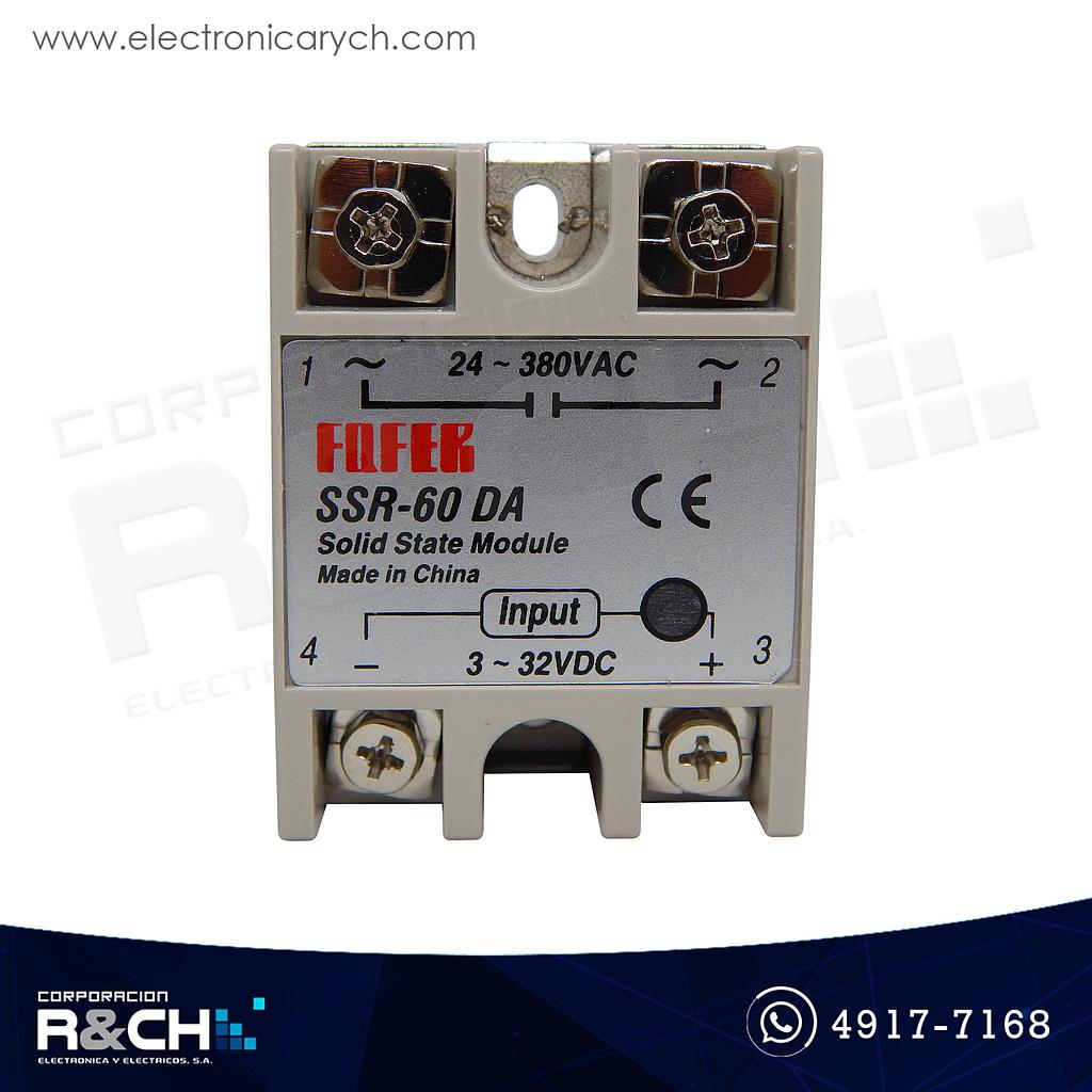 RL-SSR60DA Relay de estado solido 60A 3-32VDC 24-380VAC