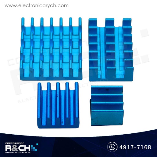 [DS-RPI4A] DS-RPI4A Disipador de calor 4 unidades p/Raspberry azul