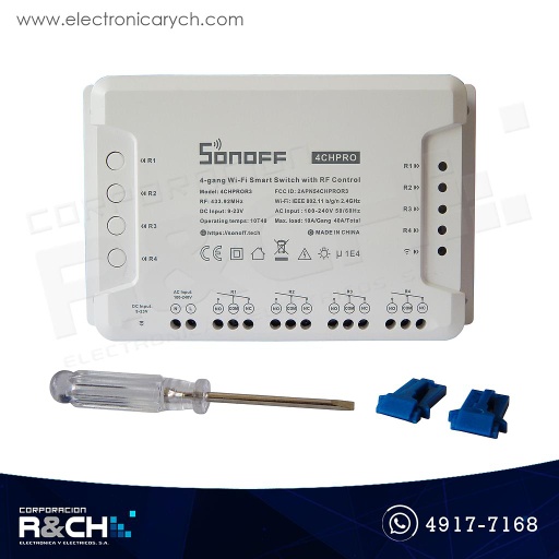 [SW-4CHPRO] SW-4CHPRO Switch inteligente para domotica 4 canales sonoff  con control RF