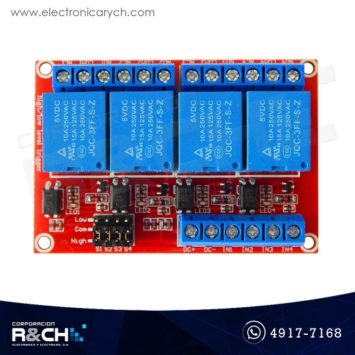 [RL-4C-5/15P] RL-4C-5/15P Relay módulo 4 channel 5V 1 polo 2 tiros con optoacoplador