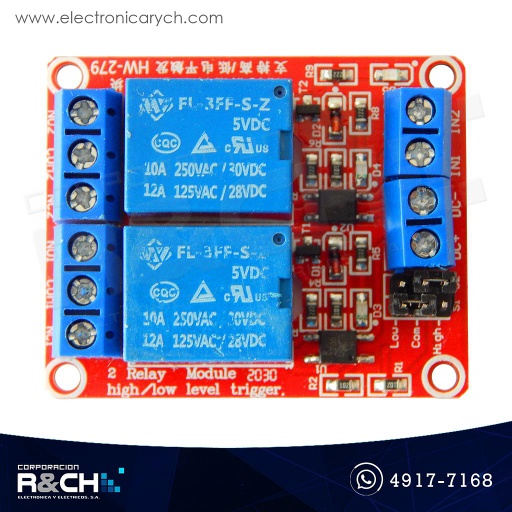 [RL-2C-5/15P] RL-2C-5/15P Relay módulo 2 channel 5V 1 polo 2 tiros con optoacoplador