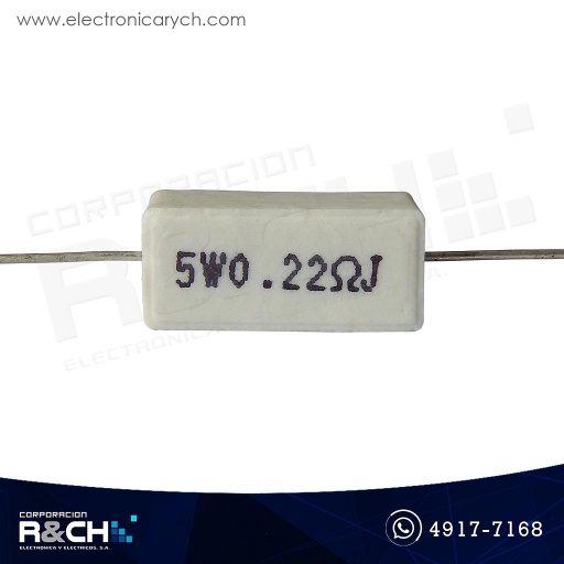 [RX-0.22/5] RX-0.22/5 Resistencia 0.22 ohm cemento 5 watt