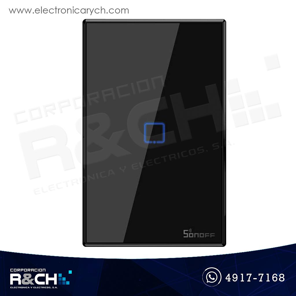 SW-T3US1C Switch Inteligente touch Sencillo para empotrar Negro wi-fi Sonoff
