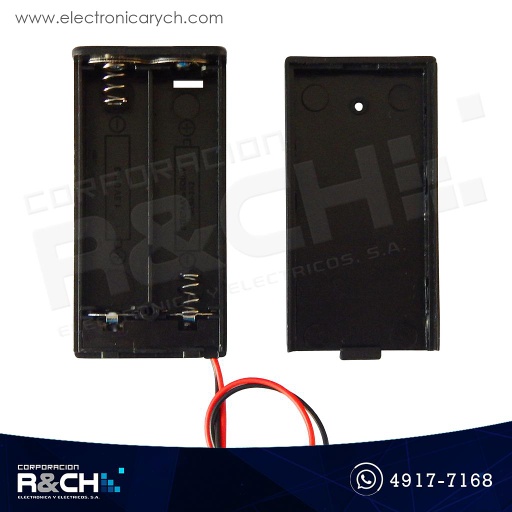 [PR-B2XAACN] PR-B2XAACN Porta Batería 2xAA Negro tipo Case Incluye Switch