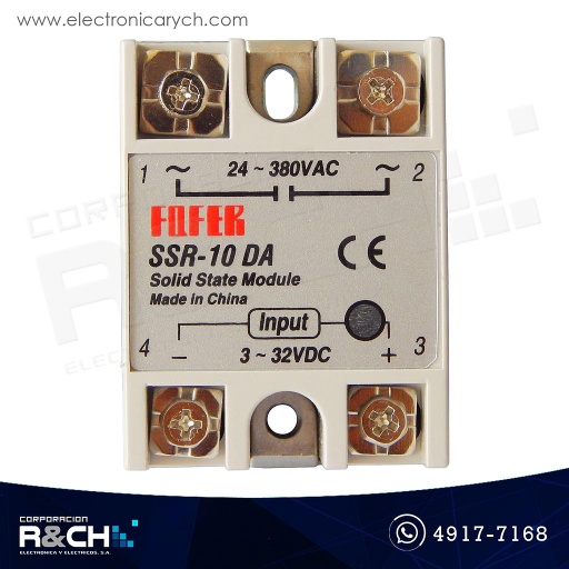 [RL-SSR10DA] RL-SSR10DA Relay De Estado Sólido 10A 3-32VDC 24-380VAC