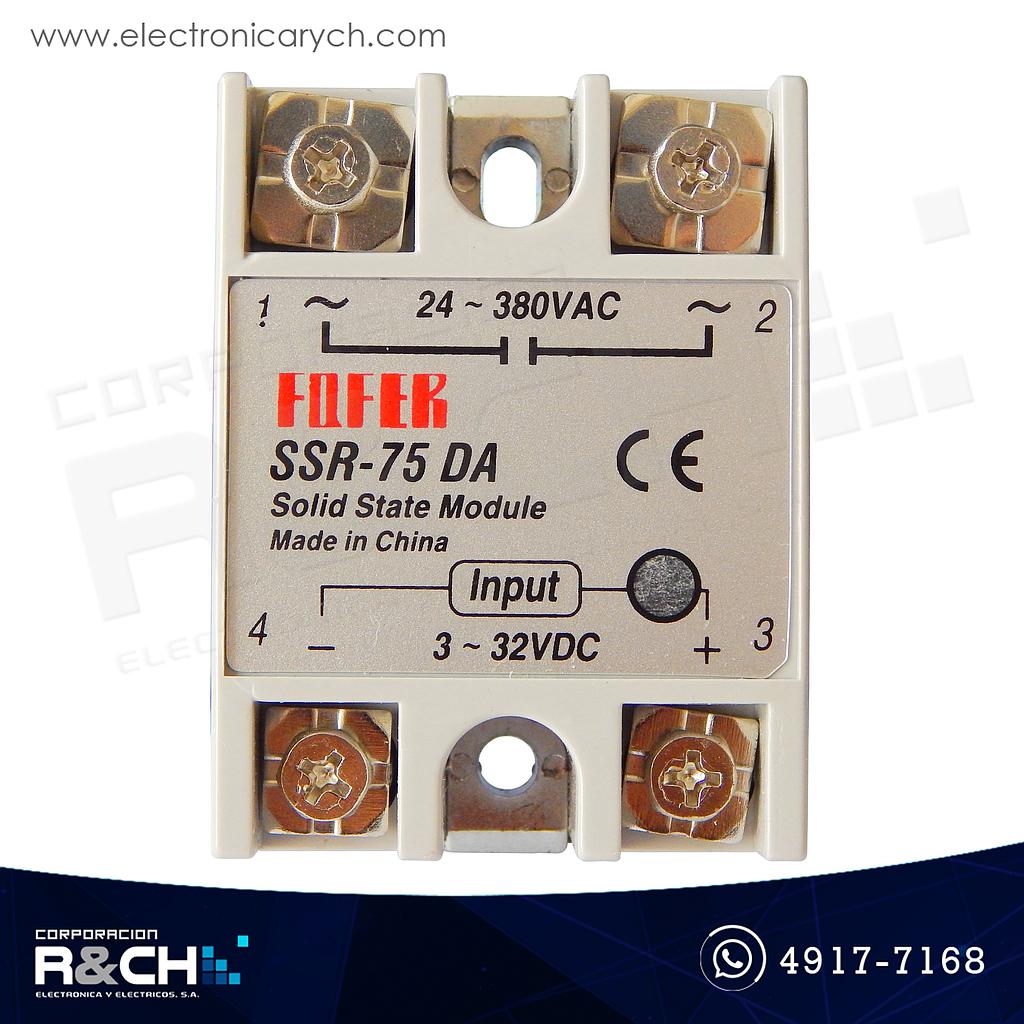 RL-SSR75DA Relay De Estado Sólido 75A 3-32VDC 24-380VAC