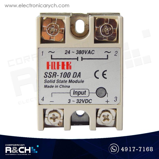 [RL-SSR100DA] RL-SSR100DA Relay De Estado Sólido 100DA 3-32VDC 24-380VAC