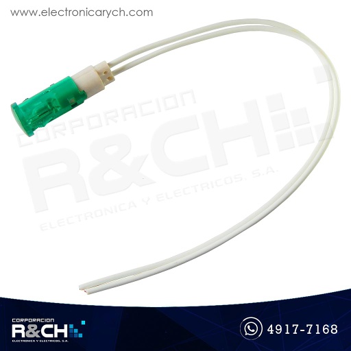 [BM-MD11G] BM-MD11G Bombilla Luz Piloto Redonda Verde con Cable 220V