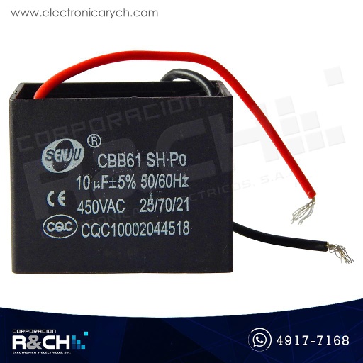 [CBB61-10UF] CBB61-10UF Capacitor 10uF 450V AC Para Ventilador