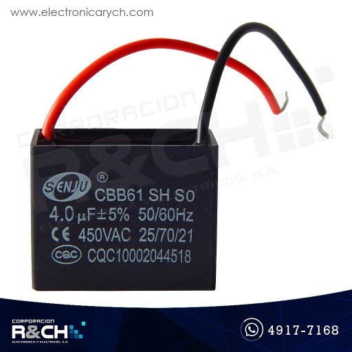 [CBB61-4UF] CBB61-4UF Capacitor 4uF 450V AC Para Ventilador