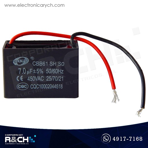 [CBB61-7UF] CBB61-7UF Capacitor 7uF 450V AC Para Ventilador