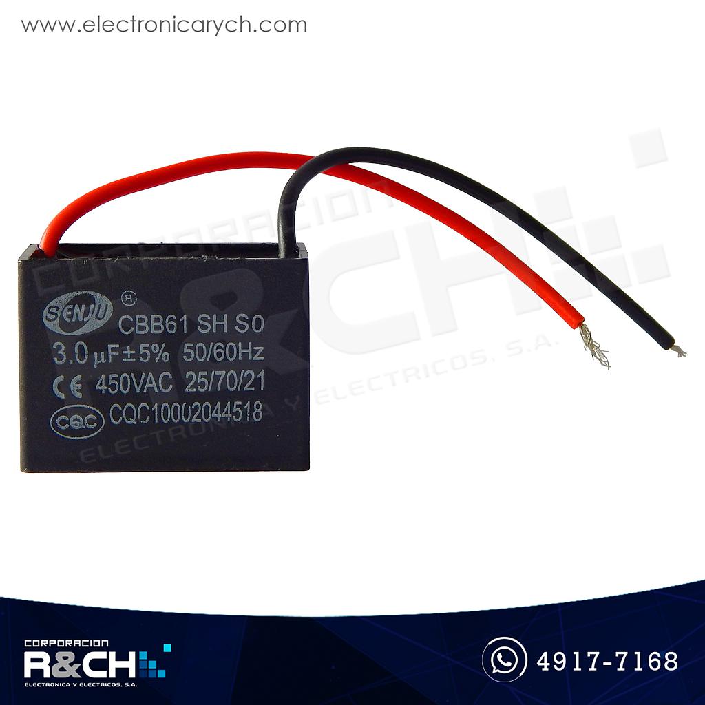 CBB61-3UF Capacitor 3uF 450V AC Para Ventilador