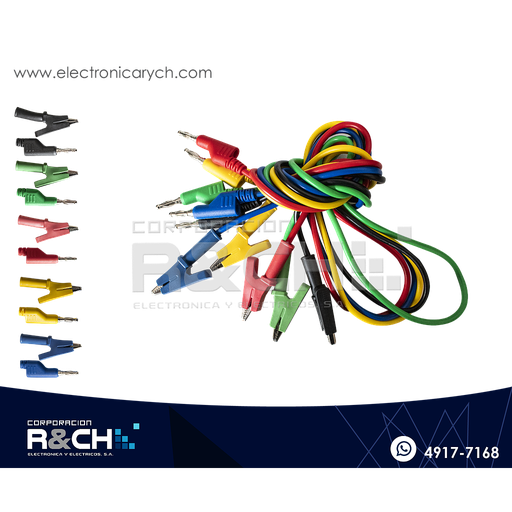 [SX-415] SX-415 Set Lagarto con Cable a Plug de Prueba silicon 5 unidades