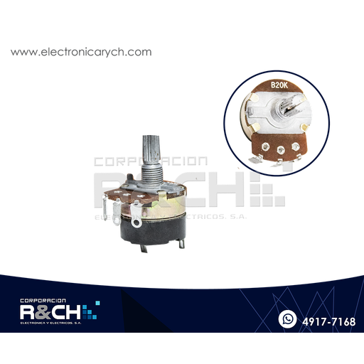 [PT-20KS] PT-20KS Potenciometro 20K Ohm C/switch WH138