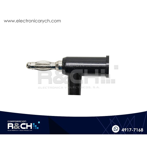 [PL-348B] PL-348B Plug Banana Tipo Pistola Apilable Negra Unidad