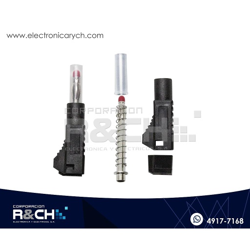 [PL-343B] PL-343B Plug Banana Apilable Negra Aislada